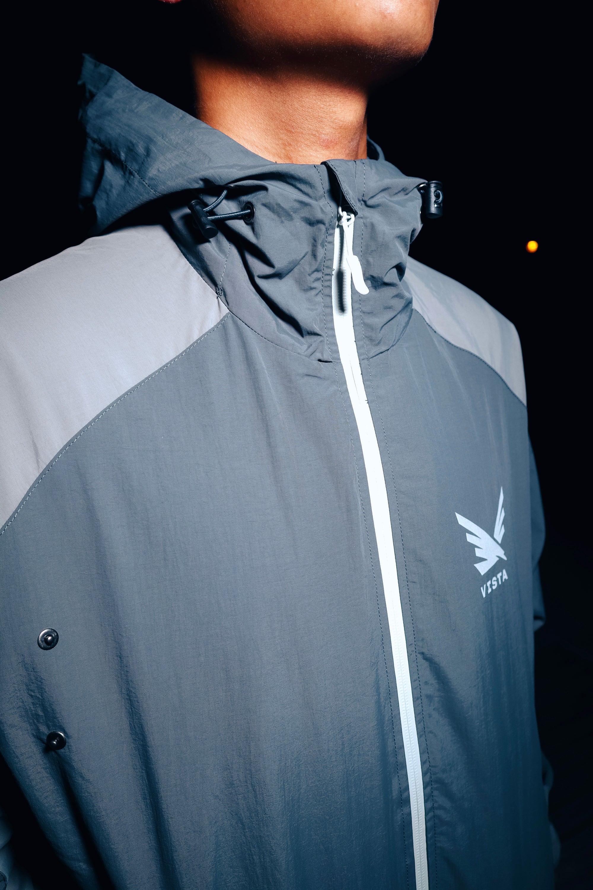 Asphalt Grey Lightweight Windbreaker Jacket V1